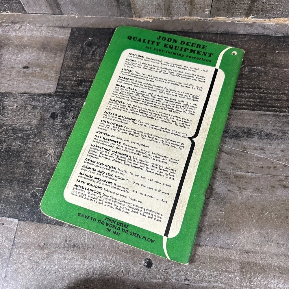 JOHN DEERE 4200 Series R.C. CULTIVATOR OPERATORS MANUAL OM-N19-153 JD 40